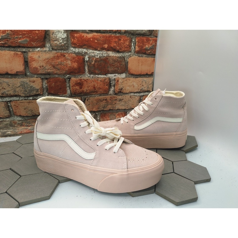 Vans Sk8-Hi Tapered Stackform Suede‎ Shell Pink Platform Sneaker Women Sz 9